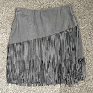 Size: Small  |  Brand: fab’rik  |  Grey Fringe Skirt